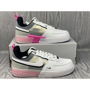 NEW Nike Air Force 1 React White Black Pink Spell DV0808-100 Men's Size 8